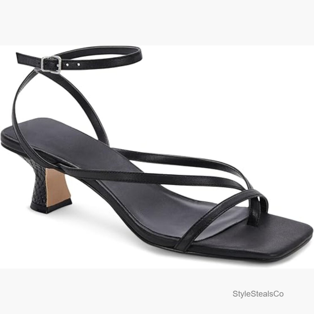 Strappy Kitten Heel Sandals Open Toe Ankle Strap Wedding Party Summer